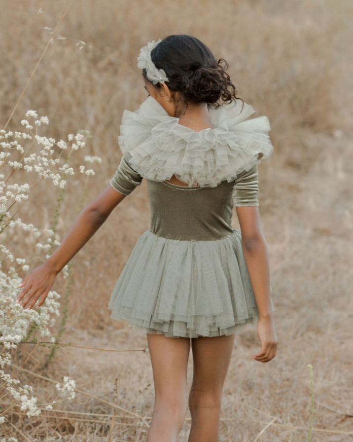NORALEE - Ruffle Tulle Collar | Pine – Mini Citizen