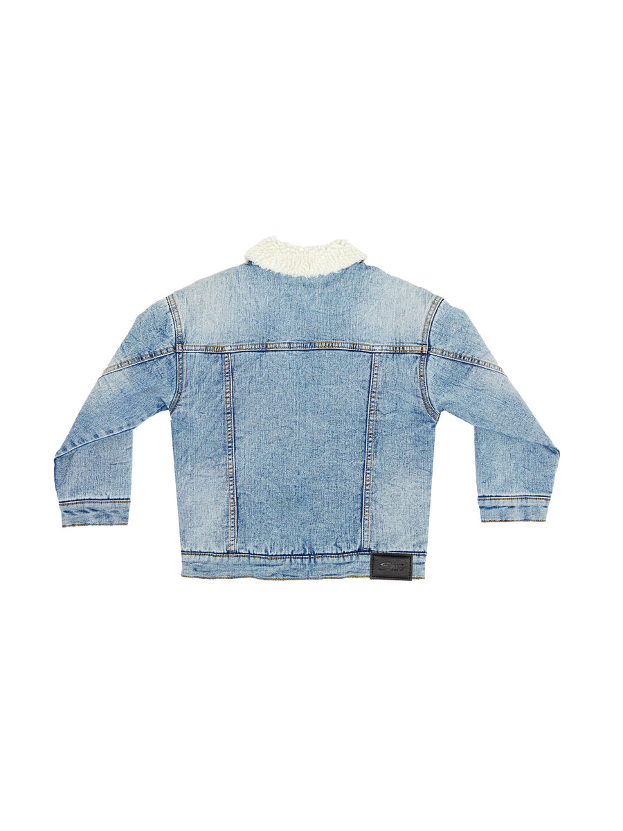 SILVER JEANS CO. Boys Denim Sherpa Lined Jacket Mini Citizen