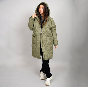 RD STYLE - Loba Ladies Hooded Long Coat