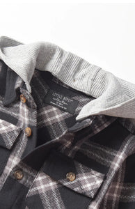 LITTLE BIPSY - Hooded Flannel | Black