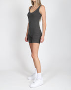 BRUNETTE THE LABEL - Ribbed Romper | Washed Grey