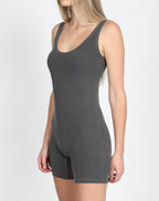 BRUNETTE THE LABEL - Ribbed Romper | Washed Grey