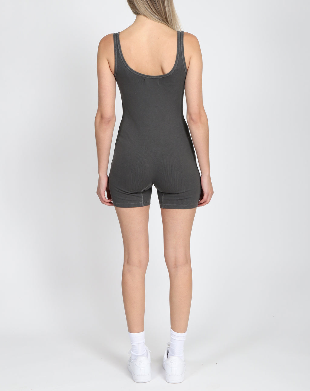 BRUNETTE THE LABEL - Ribbed Romper | Washed Grey