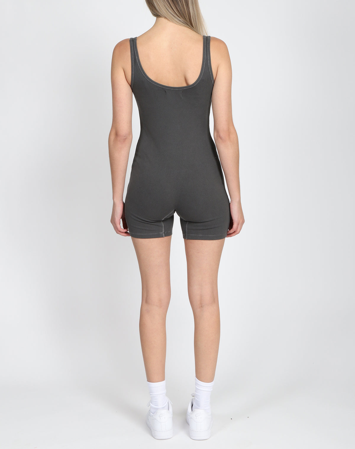 BRUNETTE THE LABEL - Ribbed Romper | Washed Grey