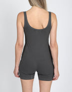 BRUNETTE THE LABEL - Ribbed Romper | Washed Grey