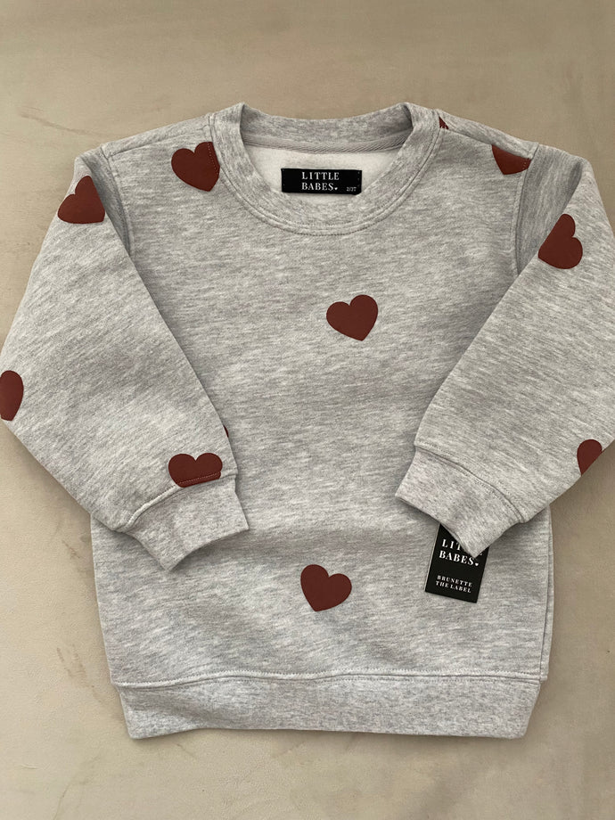 BRUNETTE THE LABEL - Kids All Over Heart Classic Crew