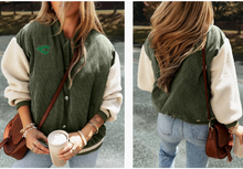 MINI CITIZEN - Custom Corduroy Fleece Button-Up Bomber Jacket | Mist Green