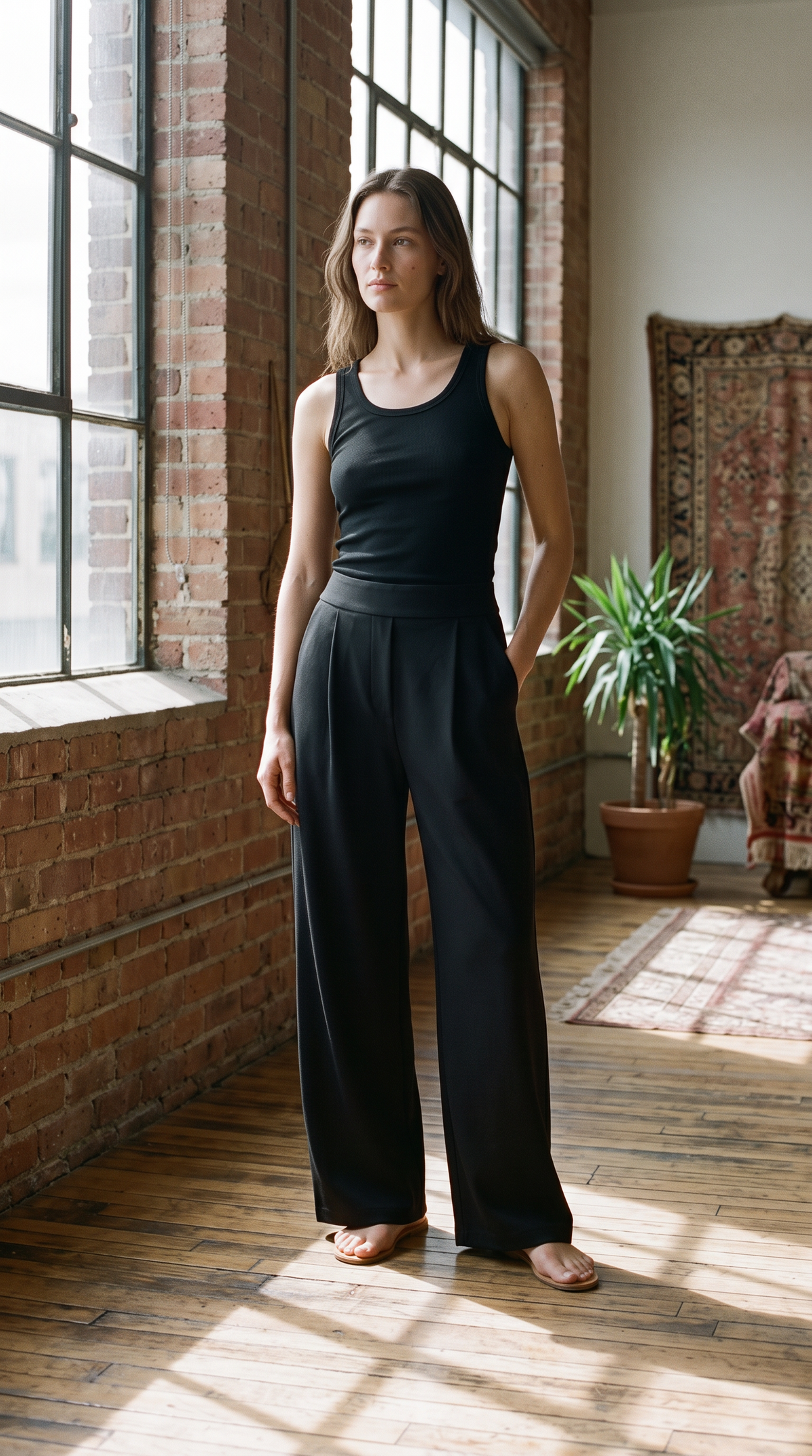 PRIV - Luxeflow Elevated Wide Leg Trouser | Black