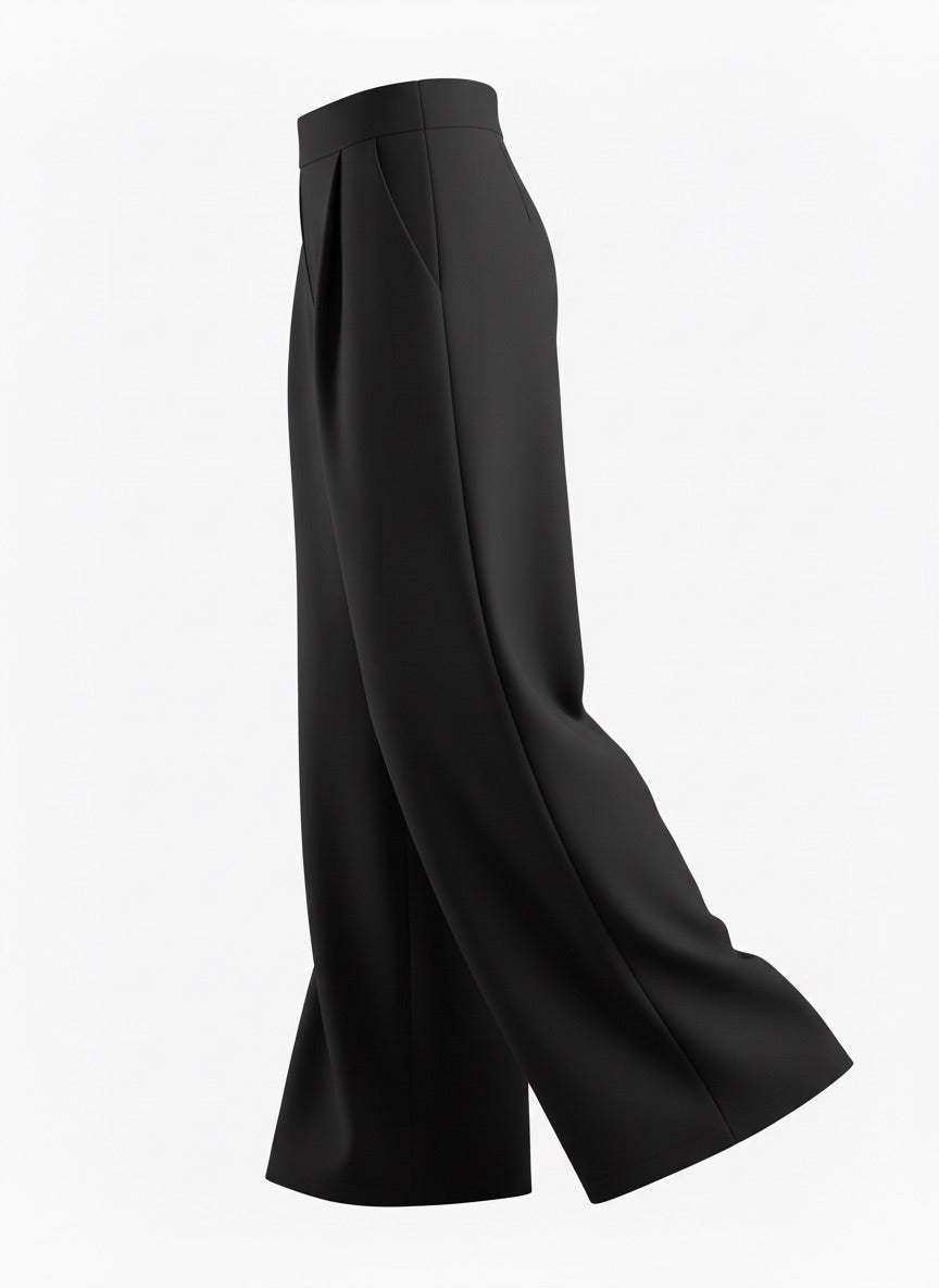 PRIV - Luxeflow Elevated Wide Leg Trouser | Black