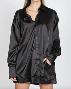 BRUNETTE THE LABEL - The BIANCA Satin Button Up Shirt