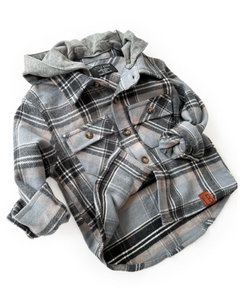 LITTLE BIPSY - Hooded Flannel | Sky
