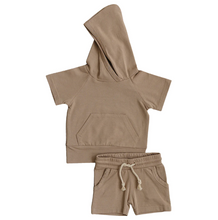 MEBIE BABY - Sand Hooded Tee & Pocket Short Set