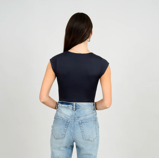 RD STYLE - Tiara Ribbed Cap Sleeve Bodysuit
