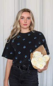 BRUNETTE THE LABEL - The ALL OVER ROSE Boxy Tee