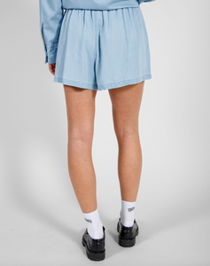 BRUNETTE THE LABEL - Chambray Denim High Waist Shorts