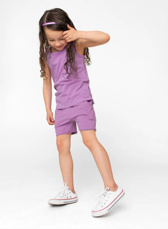 LITTLE BIPSY - Raw Edge Harem Short | Electric Purple