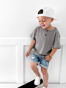 LITTLE BIPSY - Jersey Henley Tee