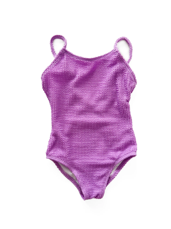 LITTLE BIPSY - Girls One-Piece Swimsuit | Neon Purple