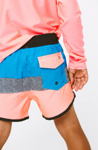 LITTLE BIPSY - Block Swim Short | Neon Pink