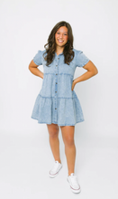 LITTLE BIPSY - Women's Short Sleeve Chambray Dress