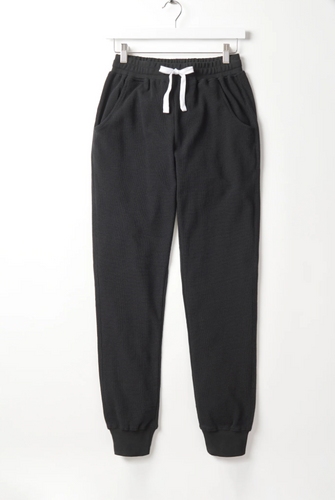 LITTLE BIPSY - Adult Waffle Jogger | Black