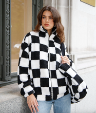 BRUNETTE THE LABEL - Checkerboard Sherpa Full Zip Jacket