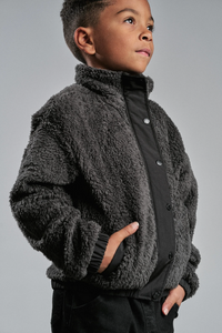 LITTLE BIPSY - Sherpa Jacket | Smoke