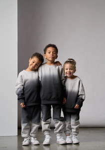 LITTLE BIPSY - Ombre Elevated Crewneck | Black