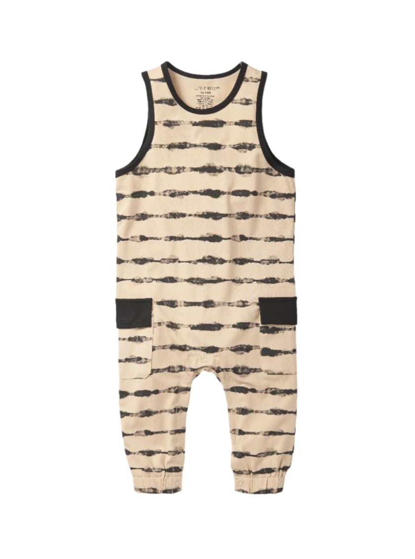 LITTLE BIPSY - Static Stripe Tank Romper
