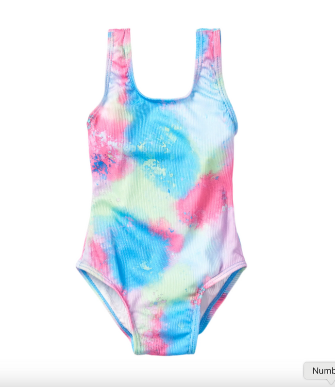 LITTLE BIPSY - Girls Neon Swimsuit
