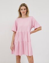 BRUNETTE THE LABEL - Tiered T-Shirt Dress w/ Bows | Black