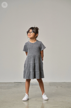 LITTLE BIPSY - Acid Wash Waffle Dress