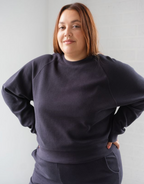 BRUNETTE THE LABEL - Waffle Raglan Top | Navy