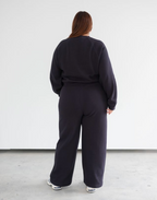 BRUNETTE THE LABEL - Waffle Wide Leg Pant | Navy