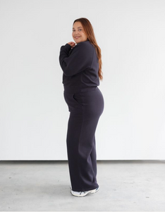 BRUNETTE THE LABEL - Waffle Wide Leg Pant | Navy