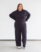 BRUNETTE THE LABEL - Waffle Wide Leg Pant | Navy