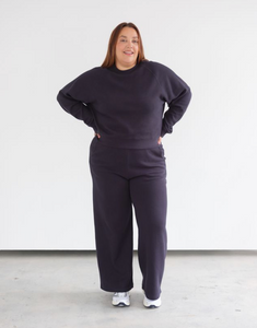 BRUNETTE THE LABEL - Waffle Raglan Top | Navy