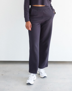 BRUNETTE THE LABEL - Waffle Wide Leg Pant | Navy