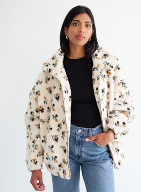 BRUNETTE THE LABEL - Floral Sherpa Jacket