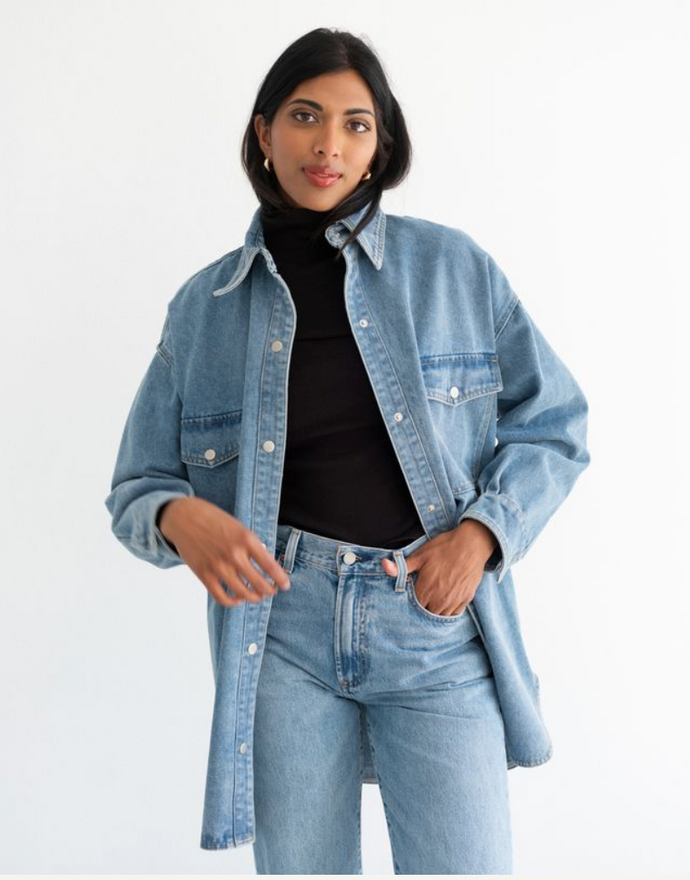 BRUNETTE THE LABEL - Shania Denim Jacket | Vintage Blue