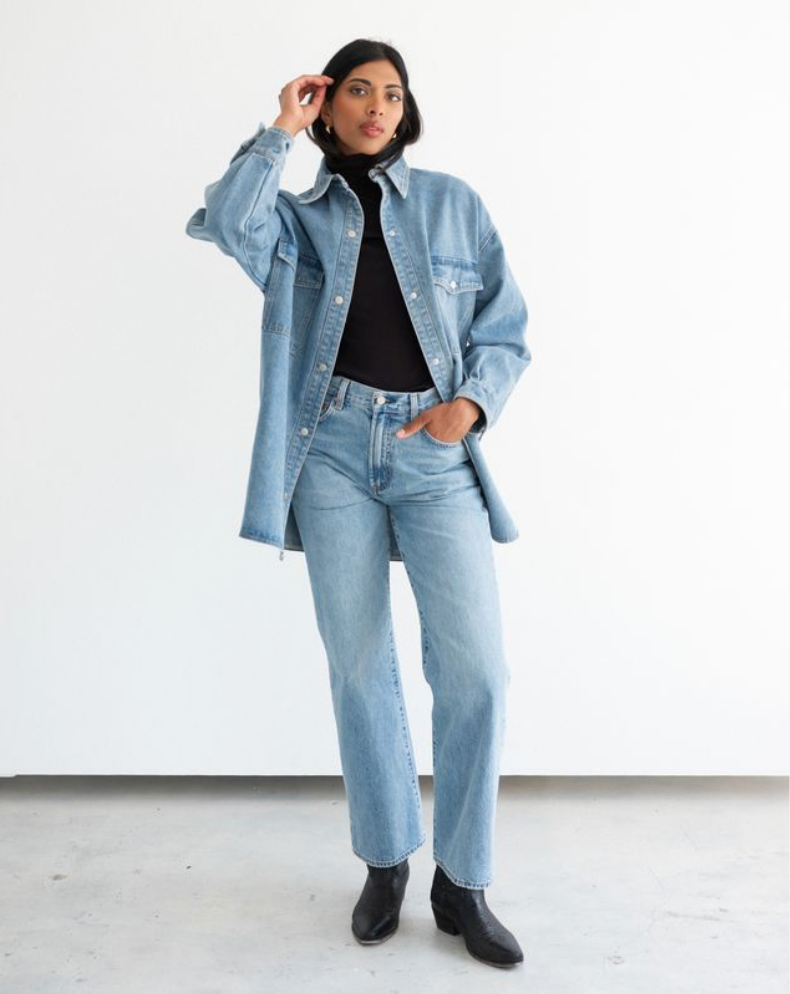 BRUNETTE THE LABEL - Shania Denim Jacket | Vintage Blue