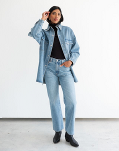 BRUNETTE THE LABEL - Shania Denim Jacket | Vintage Blue