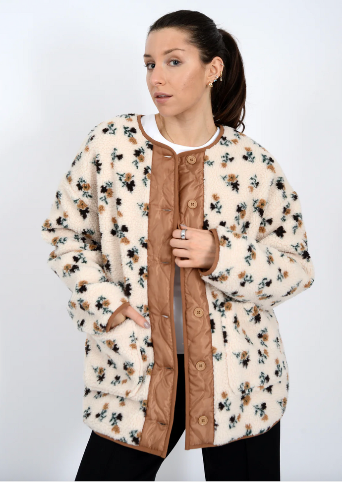 RD STYLE - Sophia Sherpa Button Front Jacket