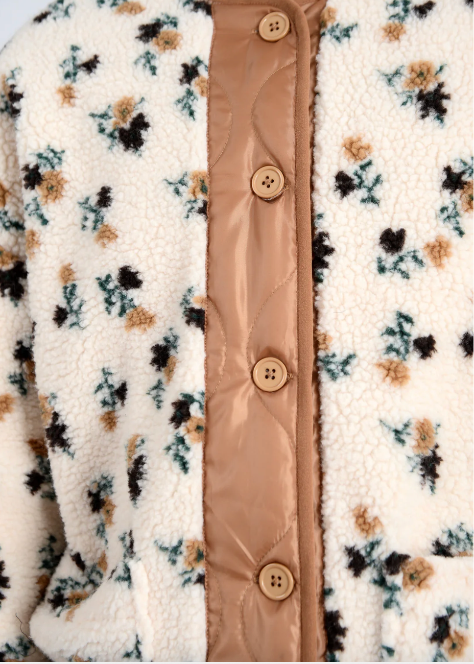 RD STYLE - Sophia Sherpa Button Front Jacket