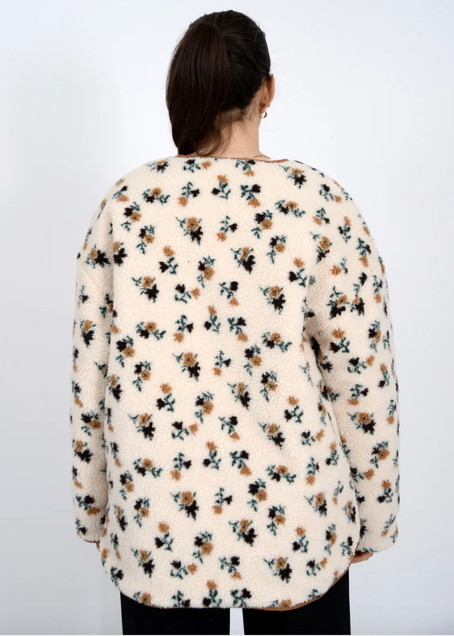 RD STYLE - Sophia Sherpa Button Front Jacket