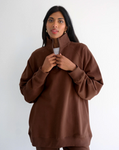 BRUNETTE THE LABEL - Not Your BF's Half Zip | HOCKEY MOM x Mini Citizen (brown)