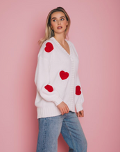 BRUNETTE THE LABEL - Heart Cardi | Cream w/ Red Hearts