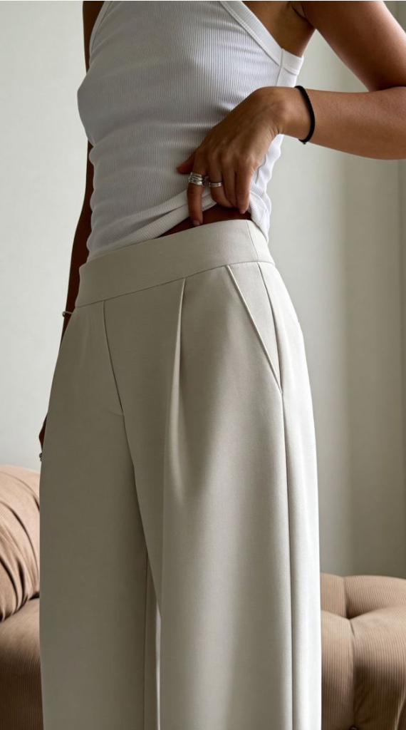 PRIV - LuxeFlow Trouser Pant | Cream