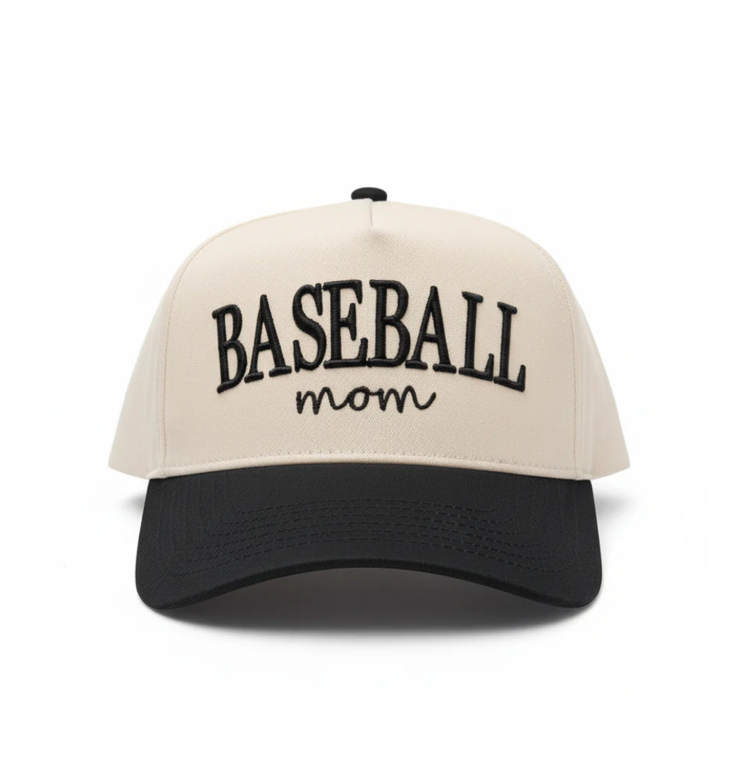 L&E MAMA DESIGNS - Baseball Mom | Black & Cream