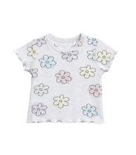 LITTLE BIPSY - Ribbed Lettuce Trim Tee | Daisy Dream